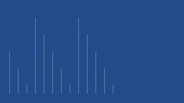 Minimalist animated bar chart graph on blue animation 4k background, for business data, visualization and financial, growth analysis