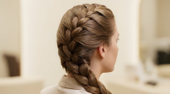 Elegant French Braid Hairstyle Beauty Portrait