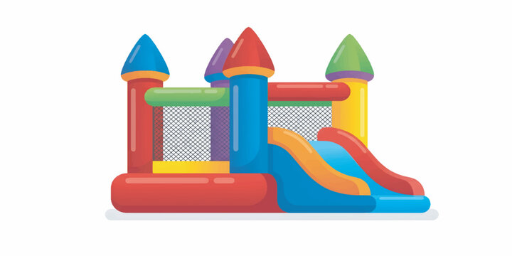 Inflatable colorful bouncy castle for kids.
