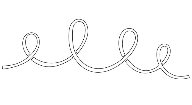 Abstract roller coaster line art, loop, wavy, simple, black and white, doodle, design element