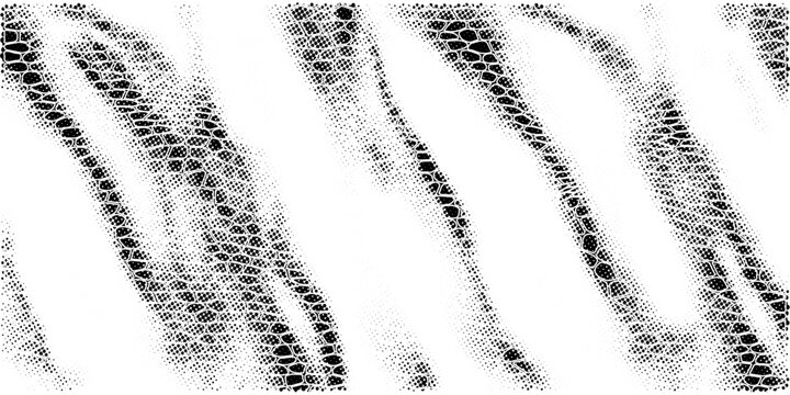 Snakeskin pattern imitation. Lines and spots structural texture. Cool and artsy faux leather background. Abstract vector illustration. Black isolated on white. EPS10
