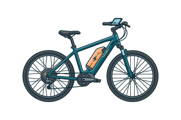 Obraz premium Electric Mountain Bike Vector Illustration