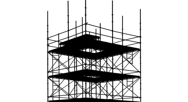Scaffolding structure for construction work site 1.