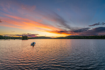 Hallangen lake at sunset. Kalmar region. Sweden © Pawel Pajor