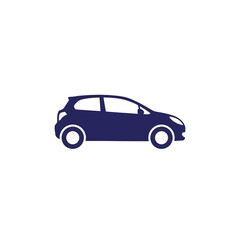 Fototapeta premium Sleek minimalist vector icon of a contemporary compact hatchback car, ideal for automotive apps, websites, and transportation graphics, symbolizing efficient urban mobility