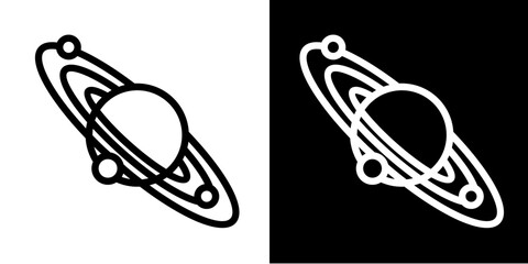 Planet Orbit  Icon Set White Line Style Collection © IconicStitch