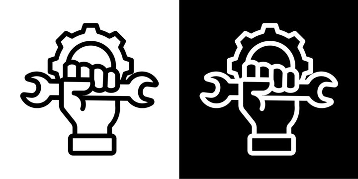 Mechanical Engineering  Icon Set White Line Style Collection