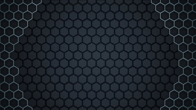 abstract dark hexagonal honeycomb metallic texture background