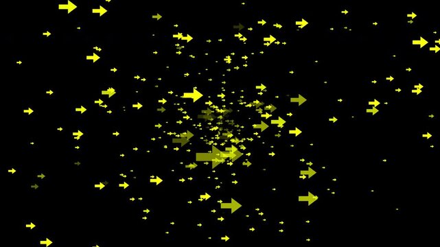 A multitude of rightward arrows looming toward the viewer, alpha channel