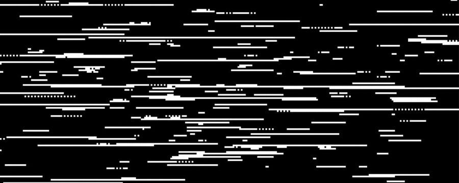 No signal concept. TV Static noise texture background. Broken television signal screen. Random rippled video tape overlay. Glitch vhs pixelated wallpaper. Vector image interference backdrop effect