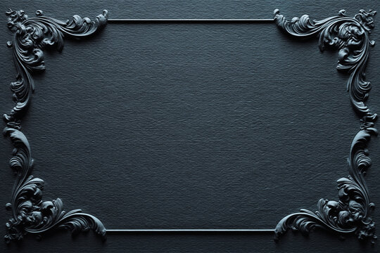 Luxury Dark Gothic Ornamental Frame Background Collection with Vintage Baroque Borders Elegant Blank Template for Premium Branding Poster Mockup Printable Wall Art and Graphic Design
