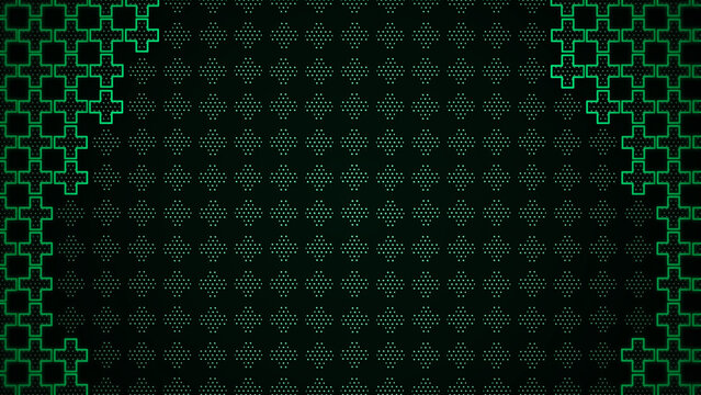 Procedural art of neon green plus sign geometric pattern background