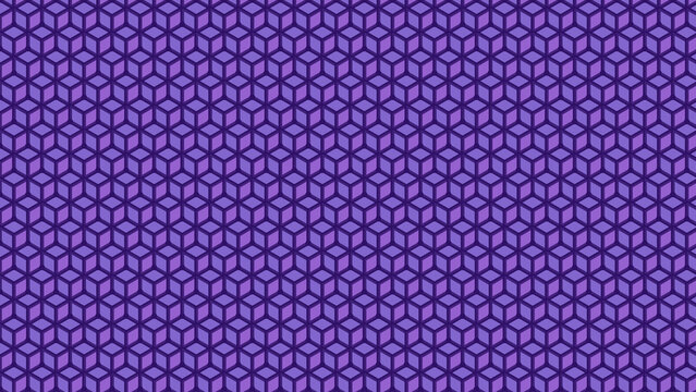 Procedural Art, purple isometric geometric cube seamless pattern