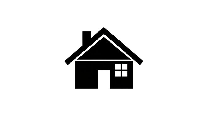 Simple black house icon graphic design.