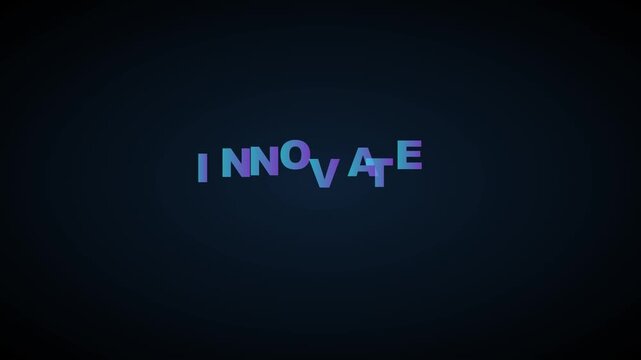 Innovate typography animation with lightbulb for business growth and creative technology concepts 4k