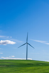 Obraz premium wind turbine on green field