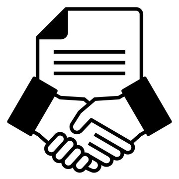 Agreement icon with solid or glyph style