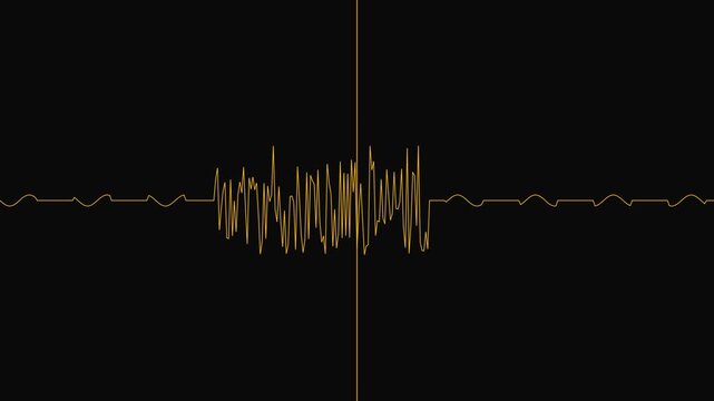 Abstract audio waveform visualization with moving vertical scan line for digital sound analysis and data monitoring animation 4k