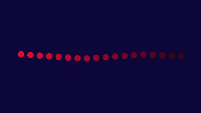 Abstract red dot wave motion on dark blue animation 4k background, for tech interface, dots