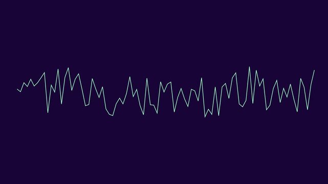 Dynamic audio sound wave visualization: digital pulse waveform animation on dark 4k background