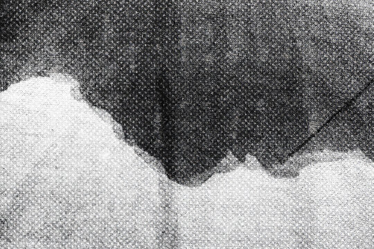 Monochrome Halftone Grunge Texture With Distressed Dots And Grainy Noise On Off-White Paper Background Abstract Print