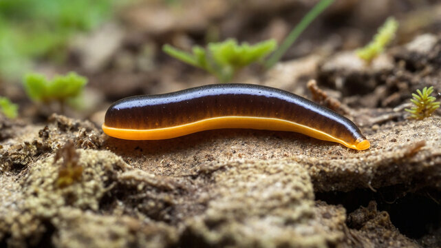 close up of a flatworm