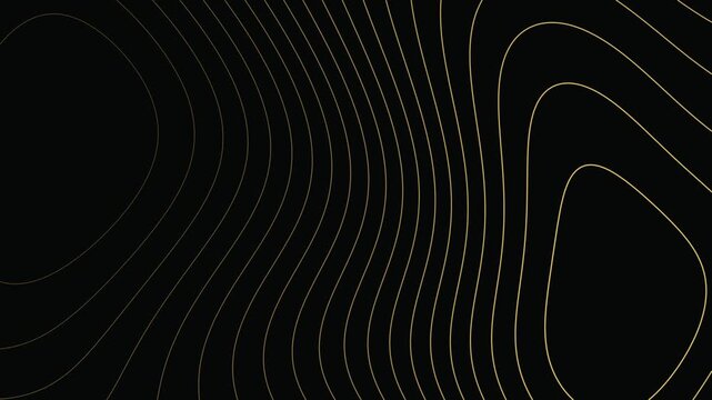 Abstract Golden Topographic Map Background, Elegant Wavy Lines of Algorithmic Contour Landscape Representing Premium Luxury Design