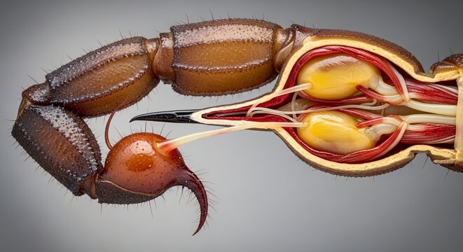 Anatomy of Scorpion Stinger with Internal Organs