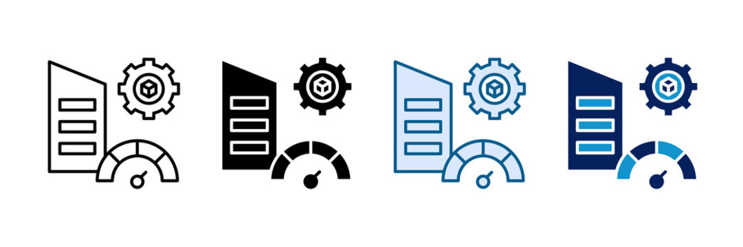 Capacity Utilization Icon Set Multiple Style Collection