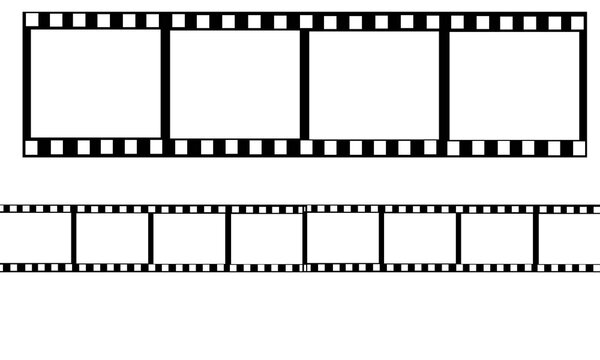 Transparent Film Strip Frame Isolated on Transparent Background for Cinema and Photography