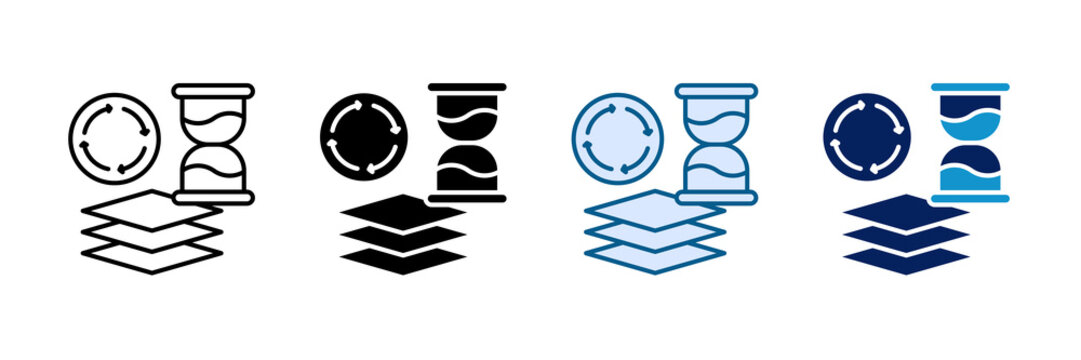 Batch Processing Icon Set Multiple Style Collection