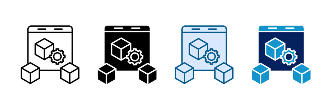 Digital Twin Icon Set Multiple Style Collection
