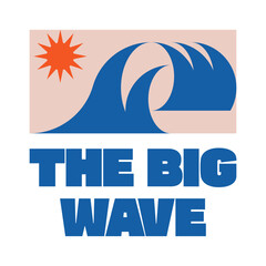 Naklejka premium Surf Wave Graphic Logo Illustration Summer