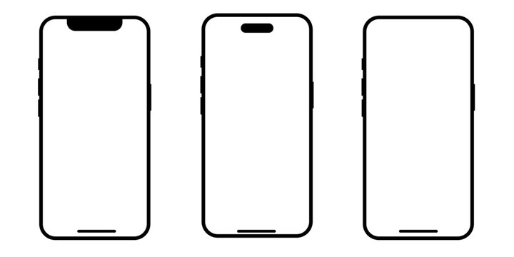 Smartphone frame mockup set, modern mobile screen template
