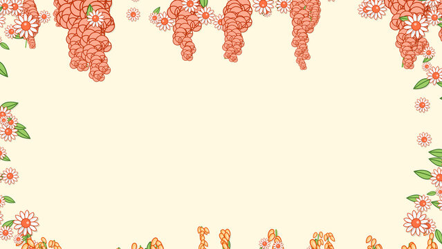 Procedural art of floral border with text space at centre crips vector style