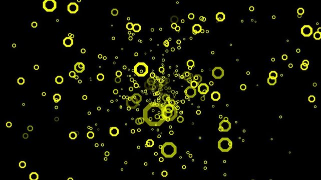 A multitude of octagon outlines looming toward the viewer alpha channel