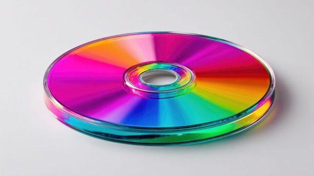 Colorful iridescent cd disk isolated on white