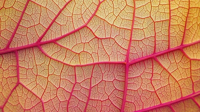 Detailed close-up view of a leaf's intricate vein structure.
