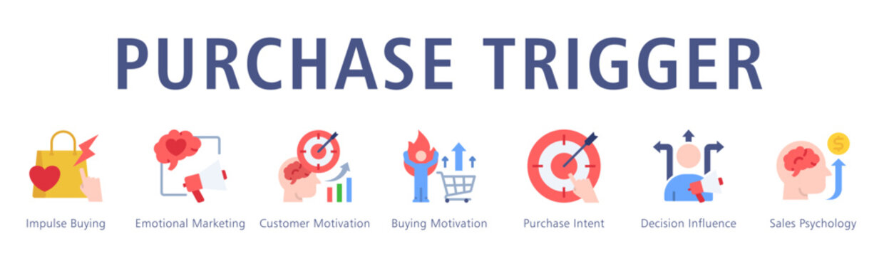 Purchase Trigger Web Banner  icon vector illustration concept