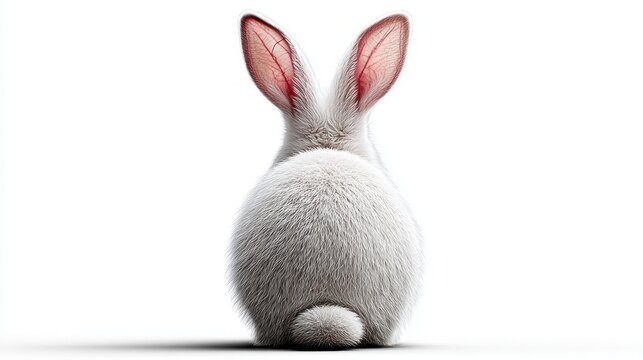Gentle bunny portrait isolated on pure white backdrop