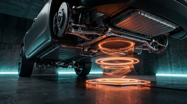 Electric Vehicle Wireless Induction Charging Undercarriage Concept