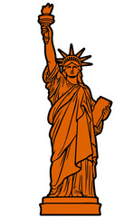 The Statue of Liberty is orange.