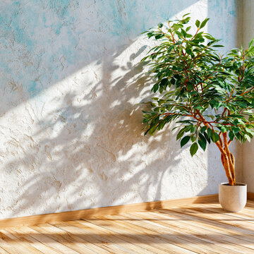 Sunlit Interior Wall Background
