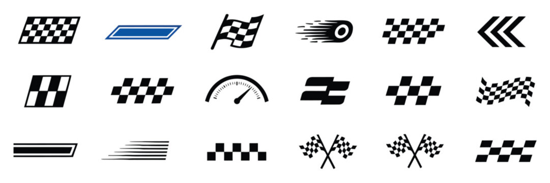 Racing Stripe Vector Pack, Checkered Flags, Speed Lines, Arrows, and Start Finish Banner Graphics, Vector, Designs