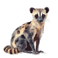 Civet, clipart watercolor vector with gentle, isolated on a white background. © brixel