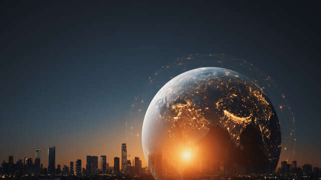 Smart digital Innovation city with connection network reciprocity over the city of future smart wireless digital city and social media networking systems that connects people with in city