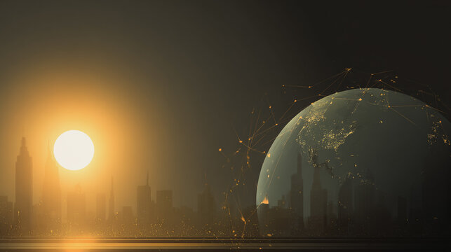 Smart digital Innovation city with connection network reciprocity over the city of future smart wireless digital city and social media networking systems that connects people with in city