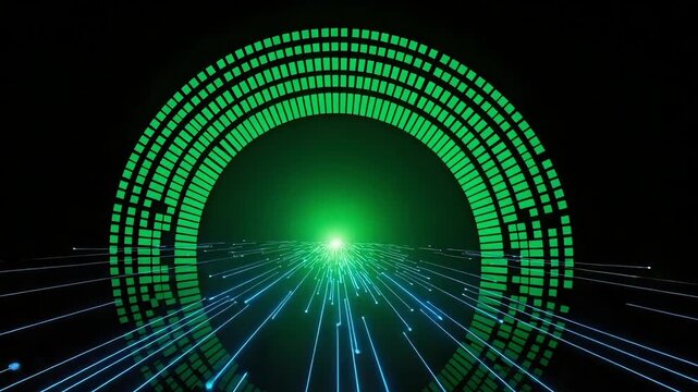 Digital audio sound wave graphic circle interface equalizer spectrum music frequency visualizer