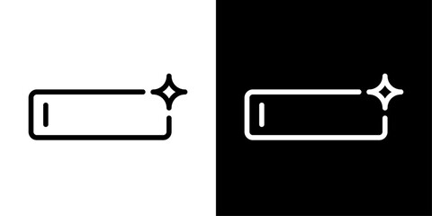 Modern magic text field icon with sparkle symbol, representing AI prompt input, smart search, text generation, automation, chatbot interface, and digital productivity. © Icon Vibes
