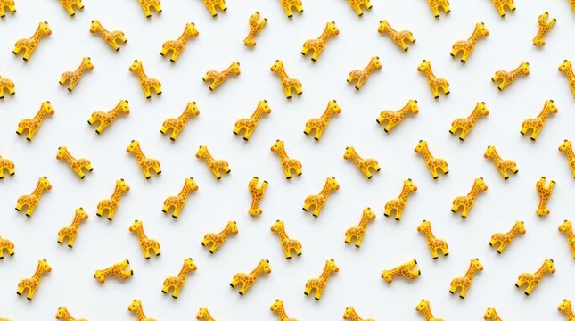 Multiple Small Yellow Tigger Figures on White Background.